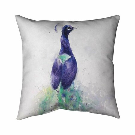 BEGIN HOME DECOR 26 x 26 in. Graceful Peacock-Double Sided Print Indoor Pillow 5541-2626-AN273
